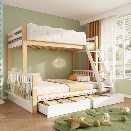 Solid wood bunk bed kids - wood,