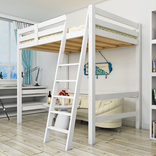 White loft bunkbed - loft, single