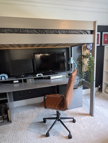 High sleeper bed - bed, desk