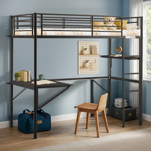 Single solid metal - metal, bed