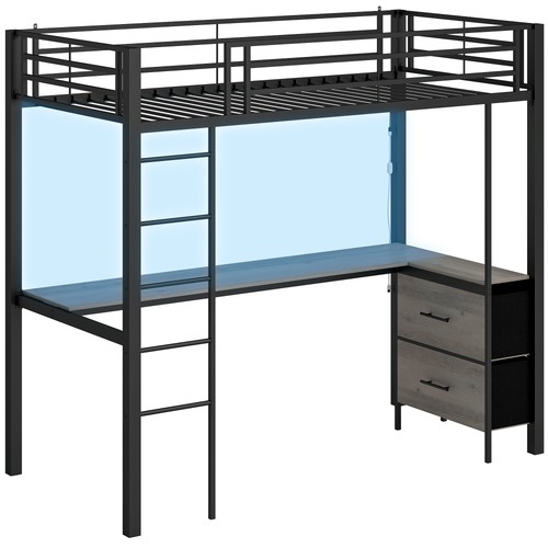 High sleeper bed with led - high,