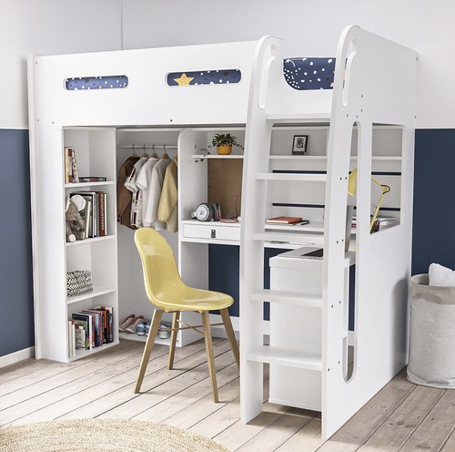 Kids white high sleeper - white,