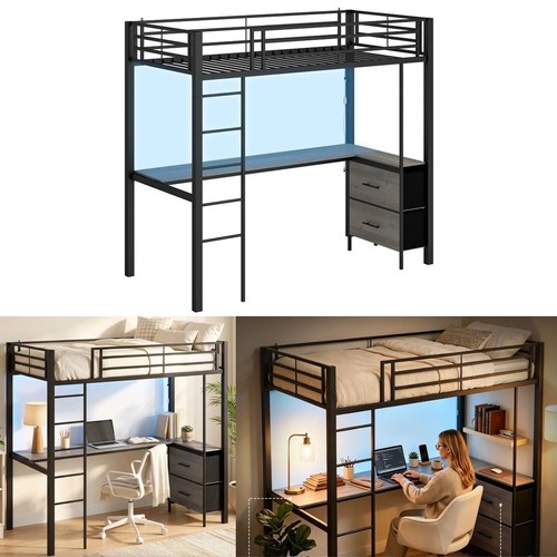 Metal high sleeper bed - metal,