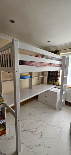 White wooden single - single, high